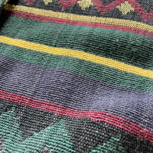 Vintage 90s tapestry jacket barn jacket southwestern woven pattern Susan Bristol - Picture 4 of 7